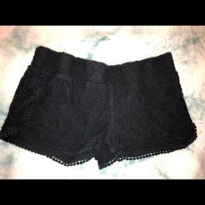 Black Crochet Shorts